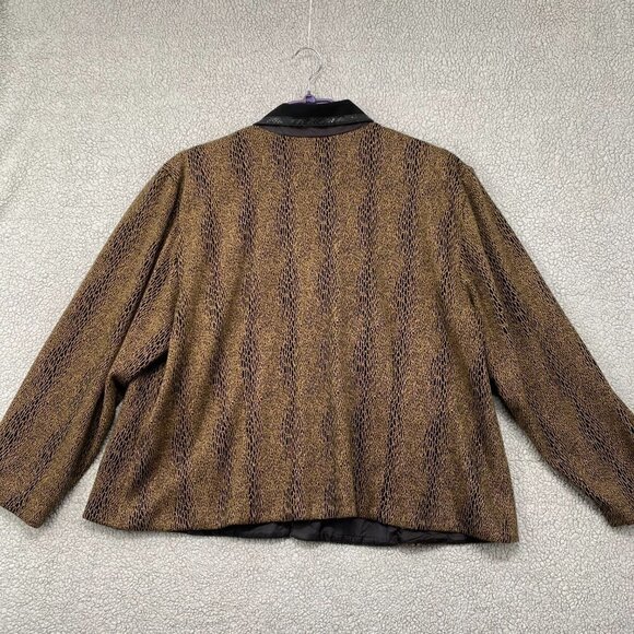 Michel Antoni Jacket Womens Size 22W Black and Tan Leopard Design Vintage - Picture 8 of 10